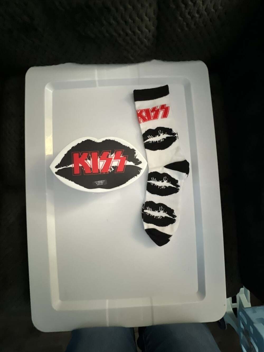 Kiss Band Crew Socks In Collectible Lip Shaped Box